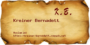 Kreiner Bernadett névjegykártya